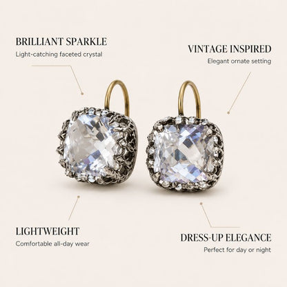Cushion Crystal Earrings