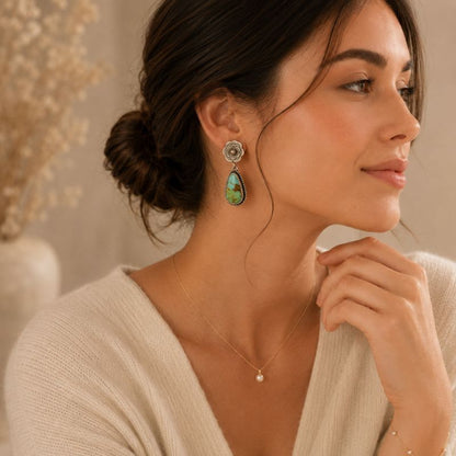 Turquoise Flower Earrings