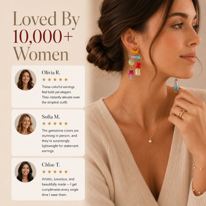 Rainbow Gemstone Earrings