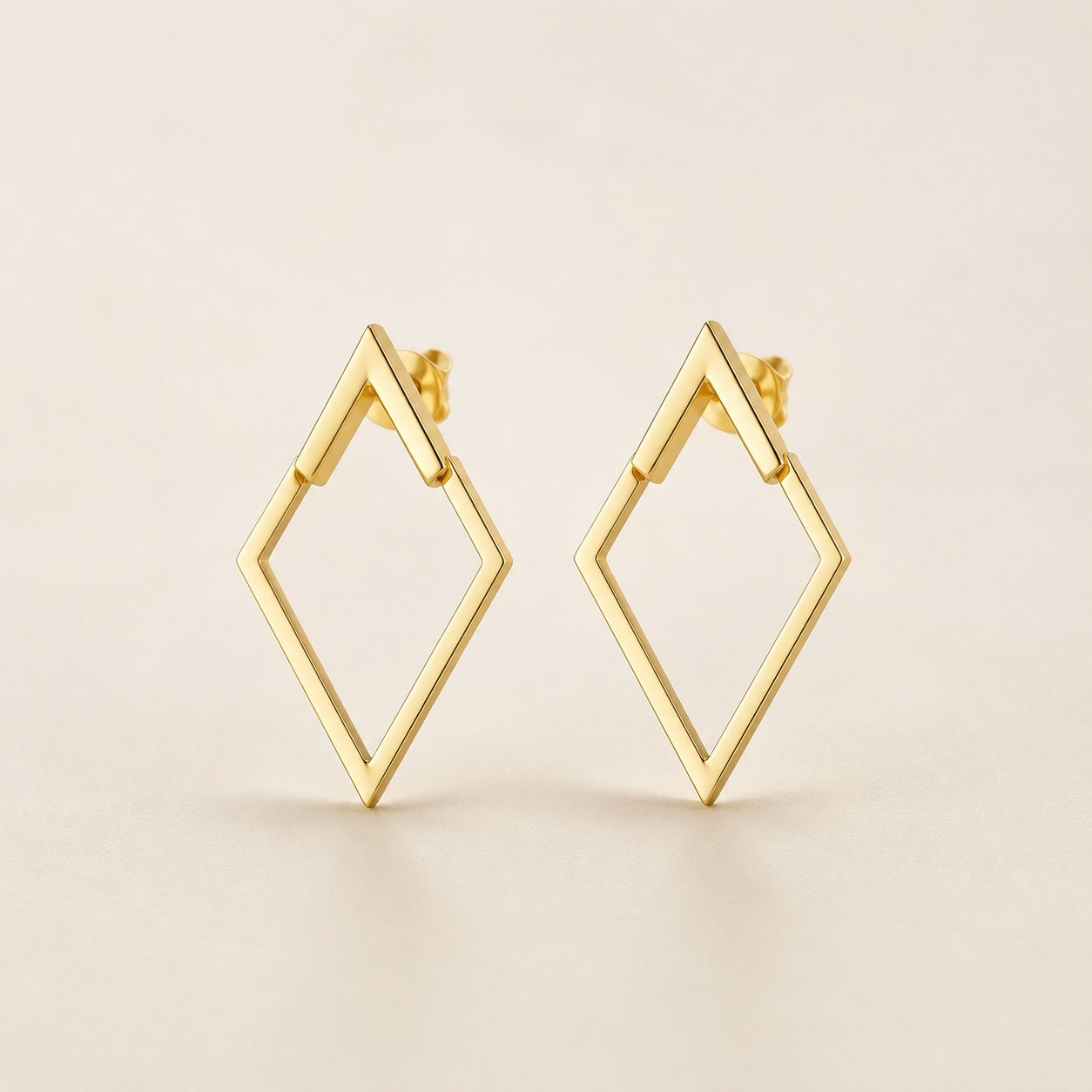 Gold Tone Chevron Ear Jacket Earrings