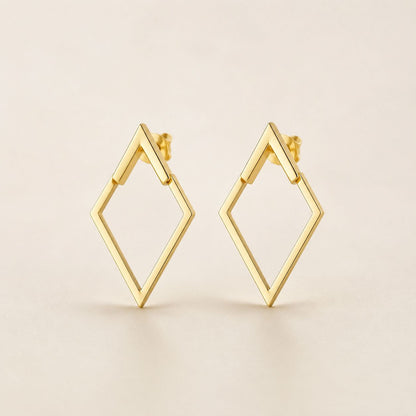 Gold Tone Chevron Ear Jacket Earrings