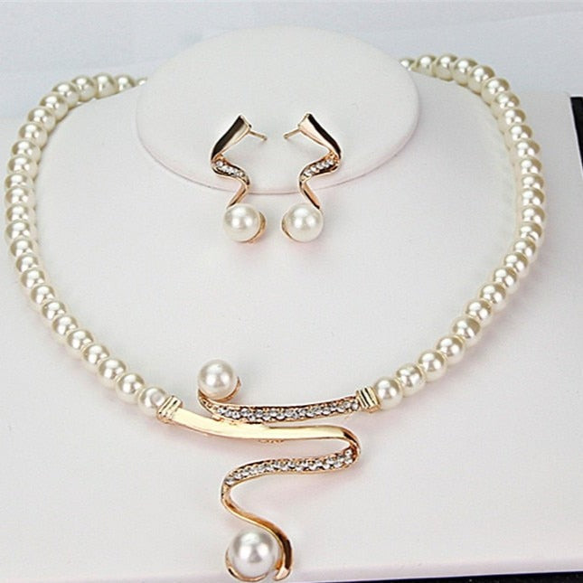 Natural Pearl Necklace + Earrings Set-Lydieannejewelry