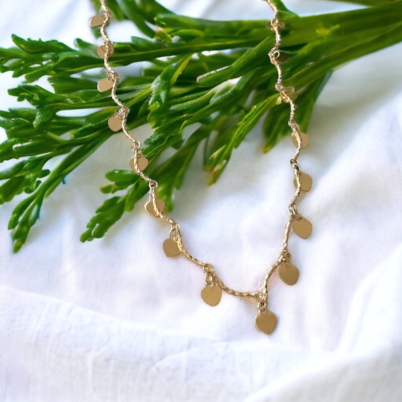 Melita Dangle Heart Choker Necklace-Lydieannejewelry