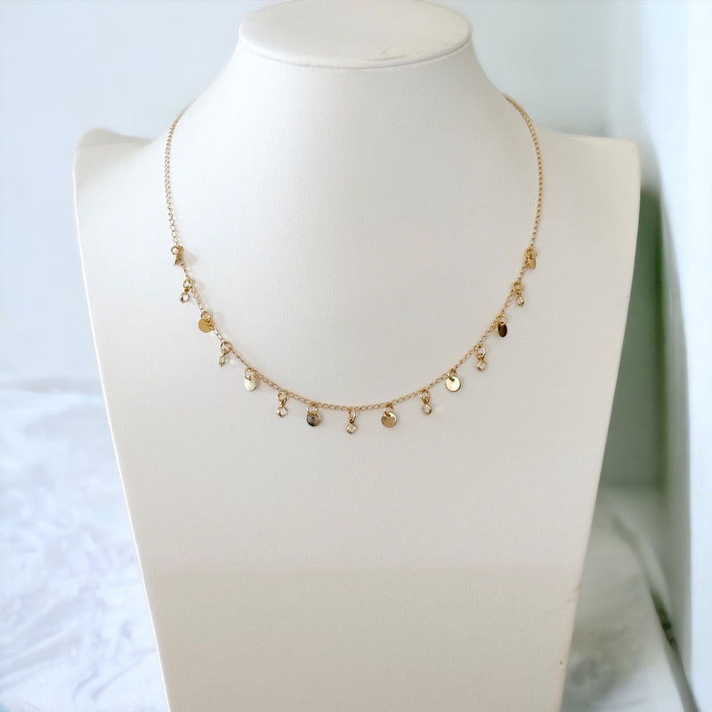 Norah Ball Chain With Dangle Discs-Lydieannejewelry