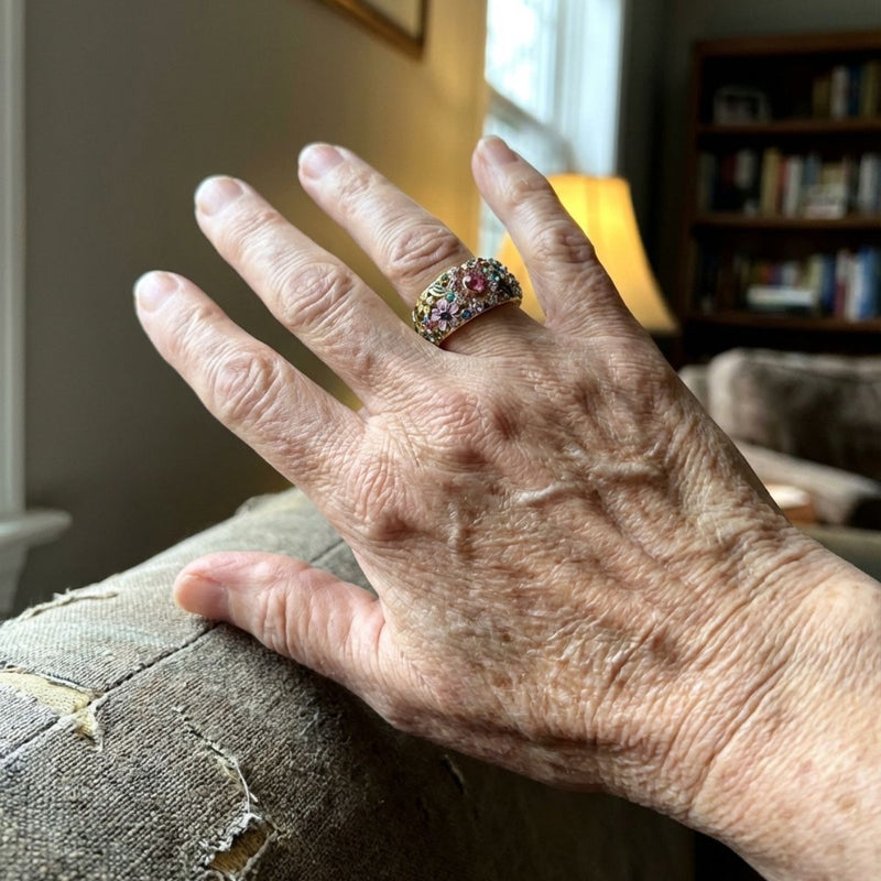 Vintage Golden Colorful Crystal Hollow Ring