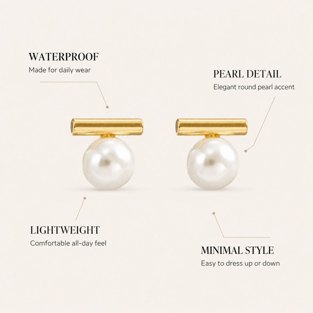 Pearl Bar Earrings