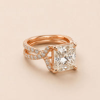 Rose Gold Princess-Cut Ring