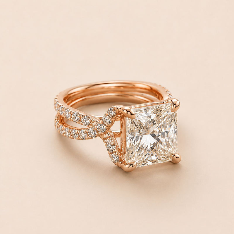 Rose Gold Princess-Cut Ring