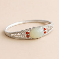 Oval Stone Filigree Bracelet
