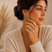 Two-Tone Layered Wave Ring