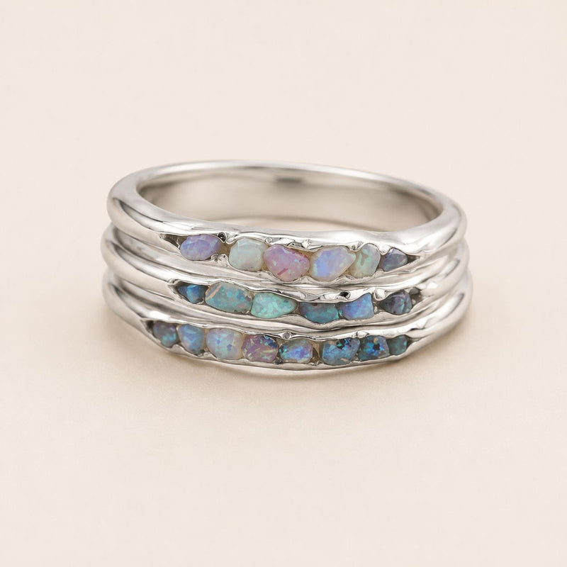 Opal Inlay Stacking Ring