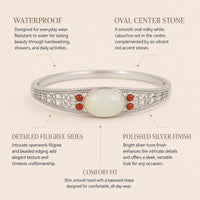 Oval Stone Filigree Bracelet
