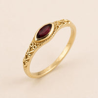 Red Marquise Filigree Ring