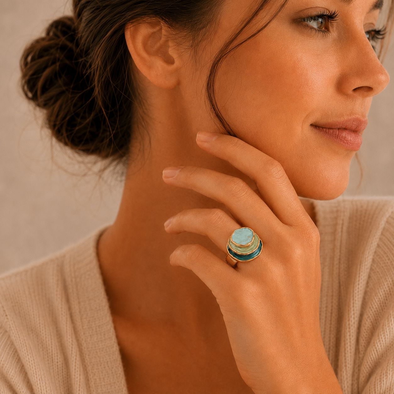 Abstract Coastal Enamel Ring