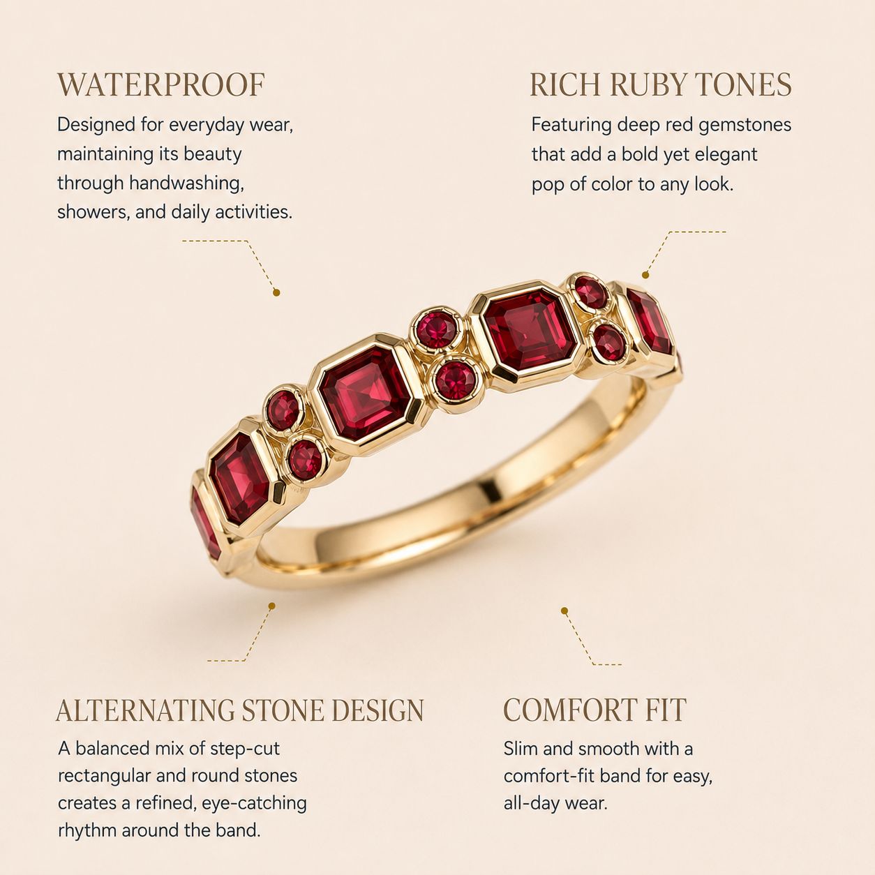 Ruby Geometric Eternity Ring