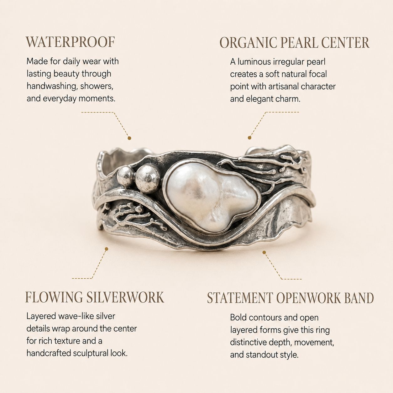 Baroque Pearl Silver Cuff
