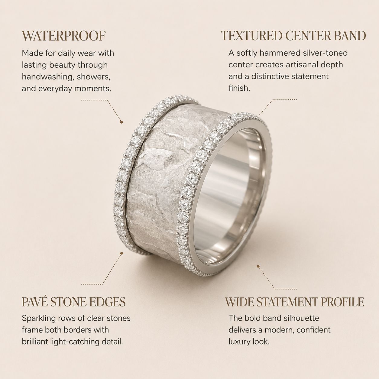 Crystal Edge Textured Band