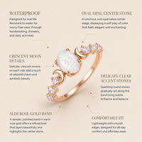 Crescent Crystal Band Ring