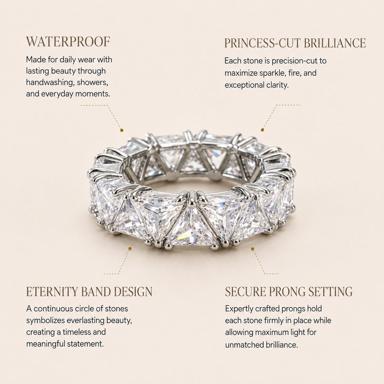 Crystal Trillion Eternity Ring