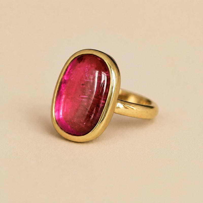 Rose Gemstone Bezel Ring