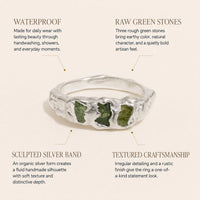 Triple Green Gemstone Ring