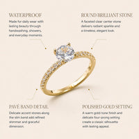 Round Cut Pavé Solitaire Ring