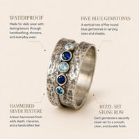 Hammered Silver Gemstone Ring