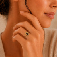 Polished Oval Gemstone Ring