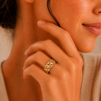 Crystal Accent Blossom Ring