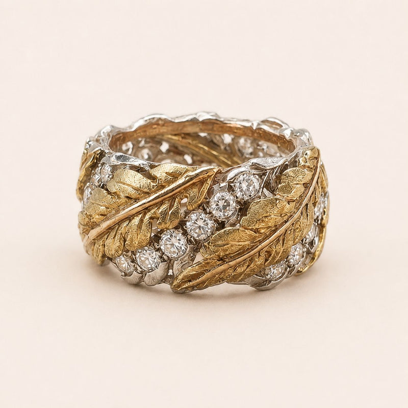 Crystal Leaf Eternity Ring