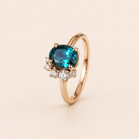 Teal Crystal Cluster Ring