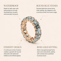 Sky Blue Oval Eternity Ring