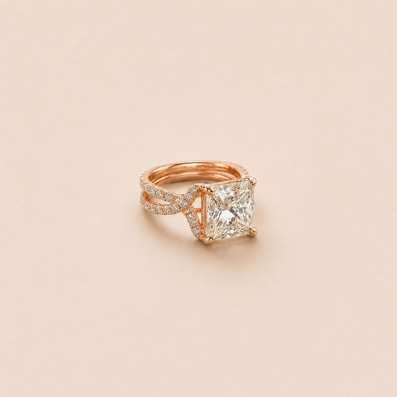 Rose Gold Princess-Cut Ring