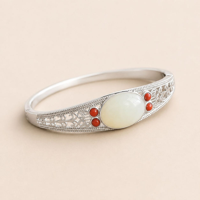 Oval Stone Filigree Bracelet