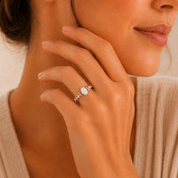 Crescent Crystal Band Ring