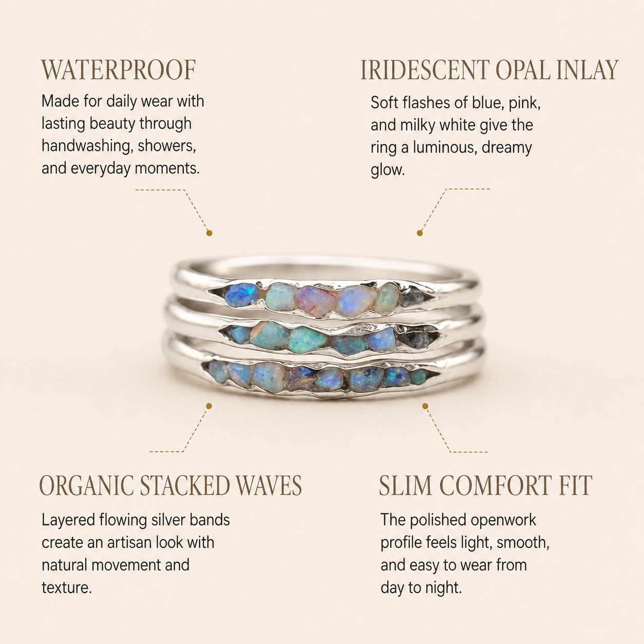 Opal Inlay Stacking Ring