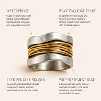 Two-Tone Layered Wave Ring
