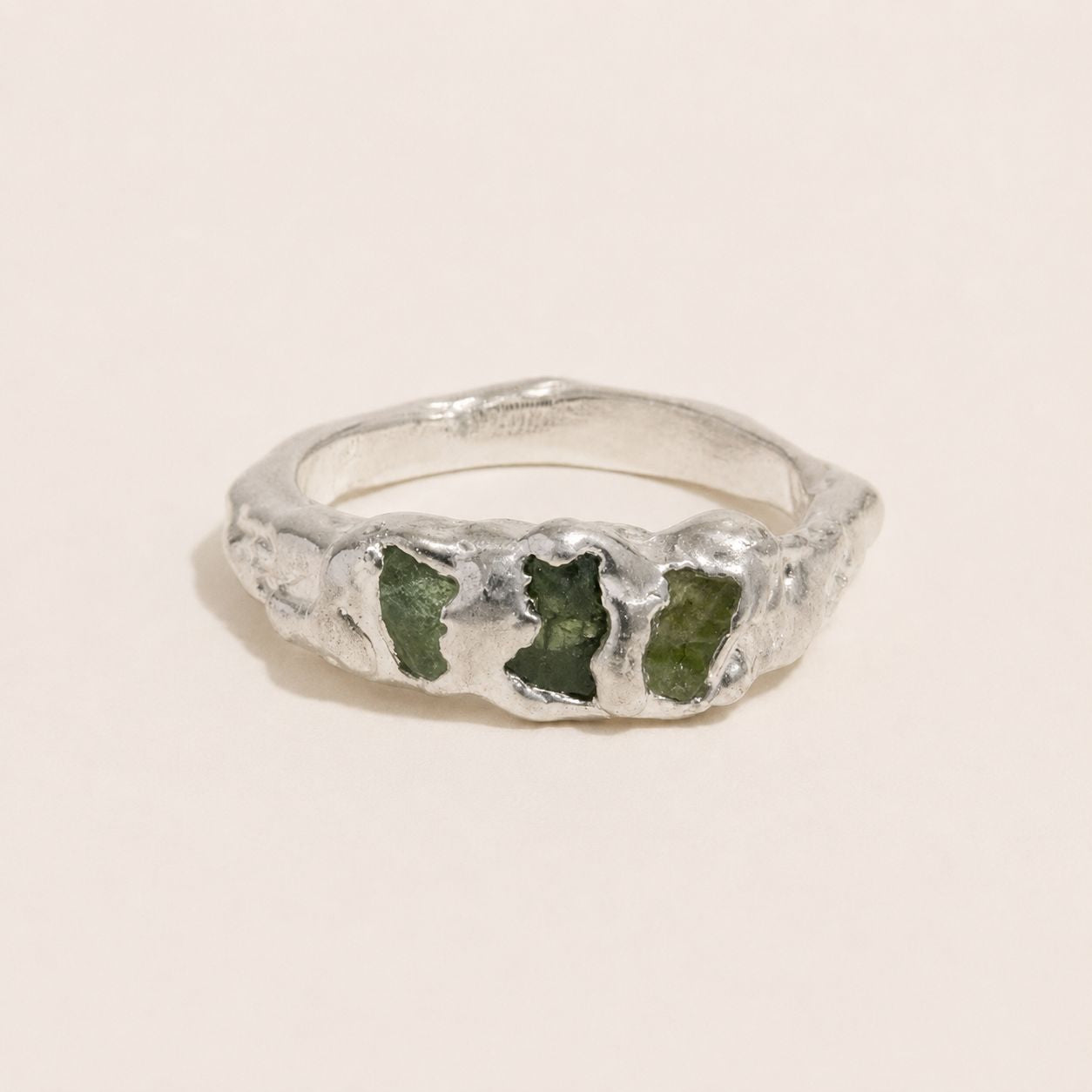 Triple Green Gemstone Ring