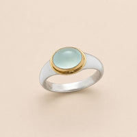 Two-Tone Oval Gemstone Ring
