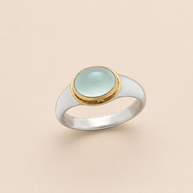 Two-Tone Oval Gemstone Ring