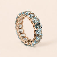 Sky Blue Oval Eternity Ring