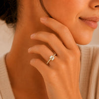 Emerald Cut Pavé Ring