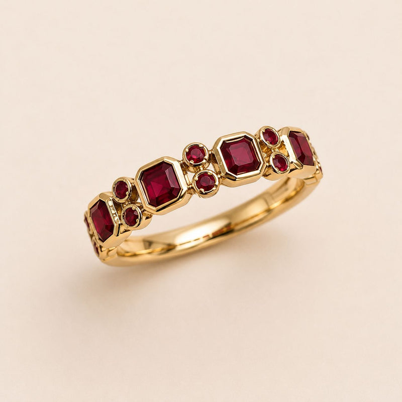 Ruby Geometric Eternity Ring