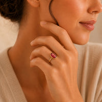 Rose Gemstone Bezel Ring
