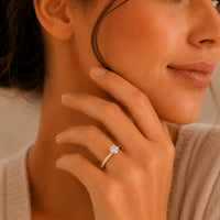Round Cut Pavé Solitaire Ring