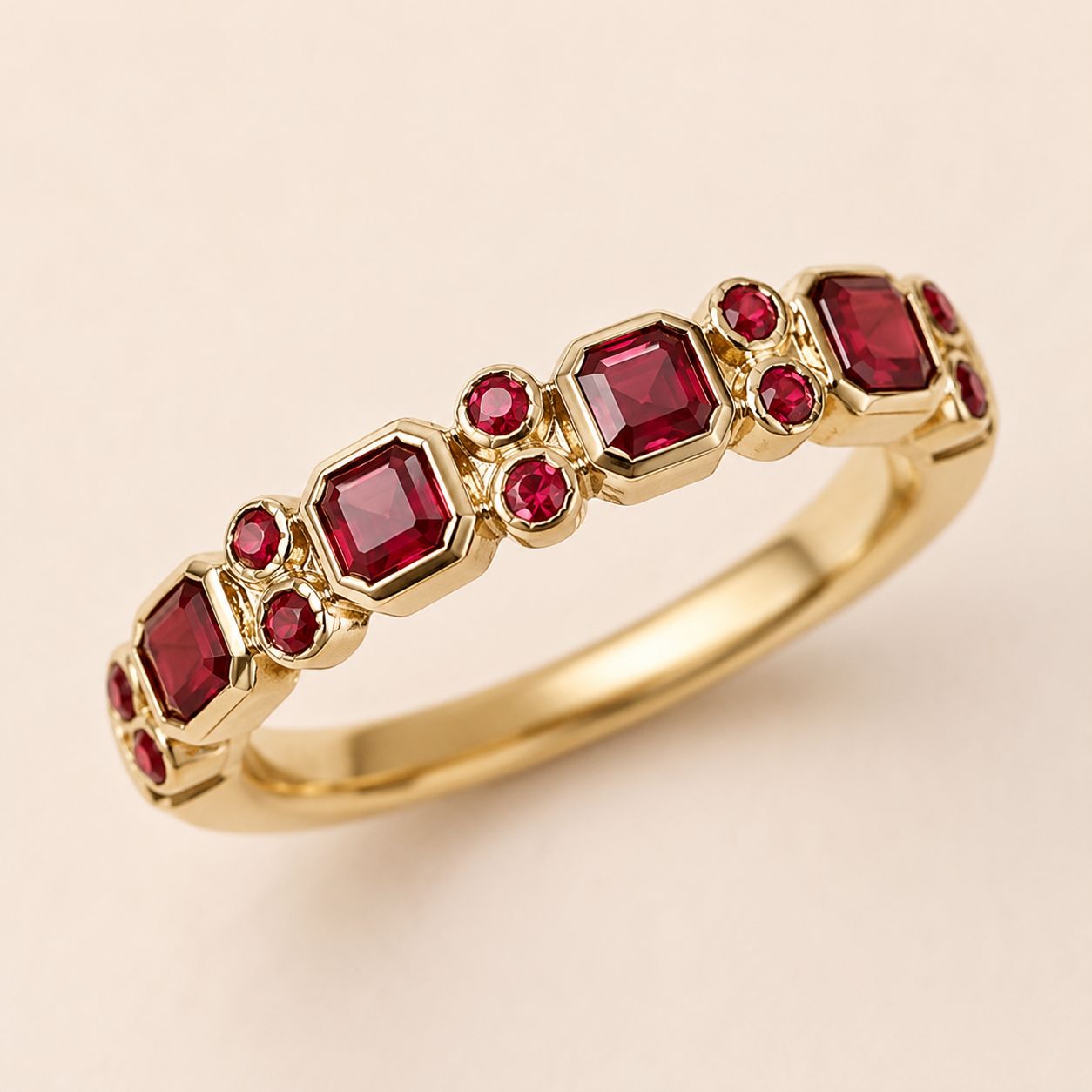 Ruby Geometric Eternity Ring