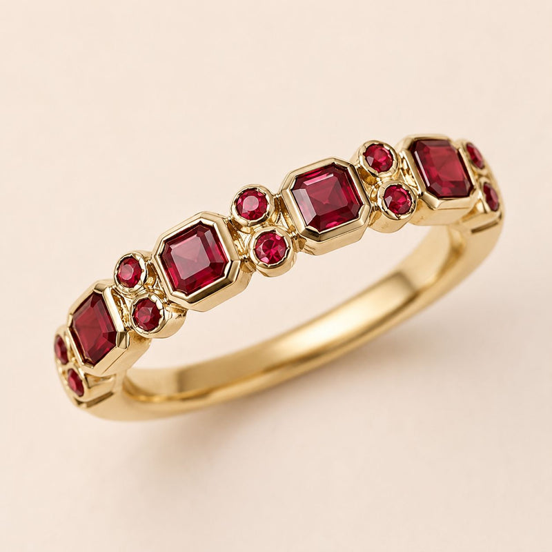 Ruby Geometric Eternity Ring