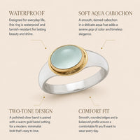 Two-Tone Oval Gemstone Ring