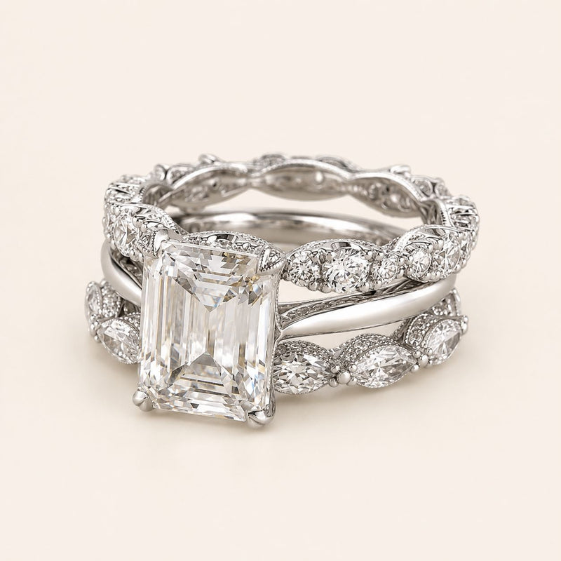 Emerald Cut Crystal Ring
