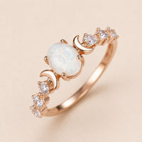 Crescent Crystal Band Ring